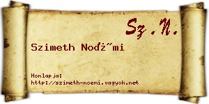 Szimeth Noémi névjegykártya